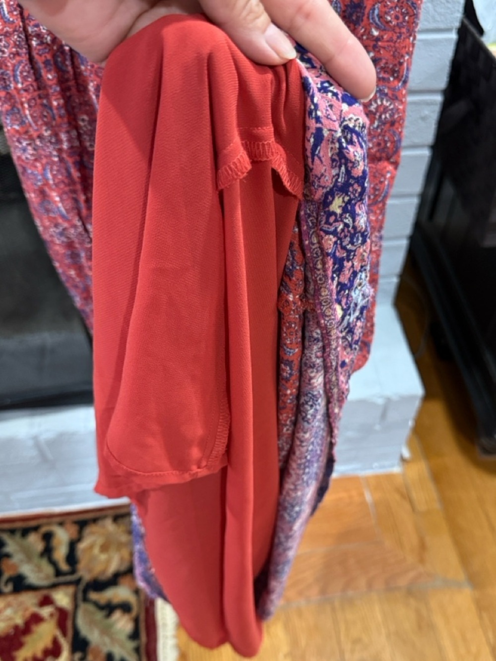 Lucky Brand Red and Purple Boho Maxi Dress side pockets size S - Picture 8 of 8